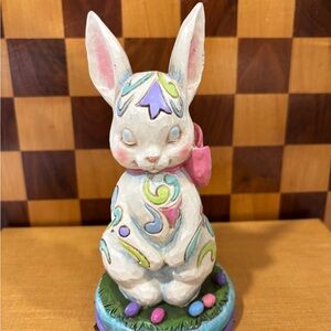 Jim Shore Hippity Hop Hooray Easter Bunny With Pink Bow